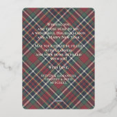 Classic Red Dark Blue Green Plaid Pattern Gold Folie Feestdagenkaart (Achterkant)