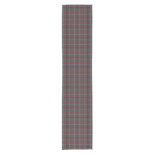 Classic Red Dark Blue Green Plaid Pattern Korte Tafelloper (Voorkant)