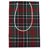 Classic Red Dark Blue Green Plaid Pattern Medium Cadeauzakje (Voorkant)