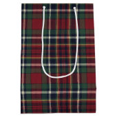 Classic Red Dark Blue Green Plaid Pattern Medium Cadeauzakje (Achterkant)