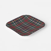 Classic Red Dark Blue Green Plaid Pattern Papieren Bordje (Gebogen)