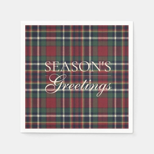 Classic Red Dark Blue Green Plaid Pattern Servet (Voorkant)