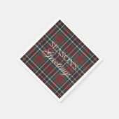 Classic Red Dark Blue Green Plaid Pattern Servet (Hoek)