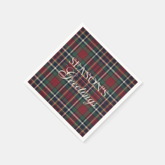 Classic Red Dark Blue Green Plaid Pattern Servet (Hoek)
