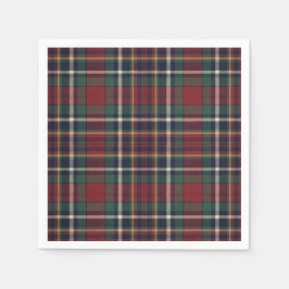 Classic Red Dark Blue Green Plaid Pattern Servet