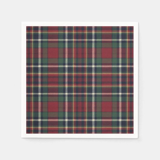 Classic Red Dark Blue Green Plaid Pattern Servet (Voorkant)