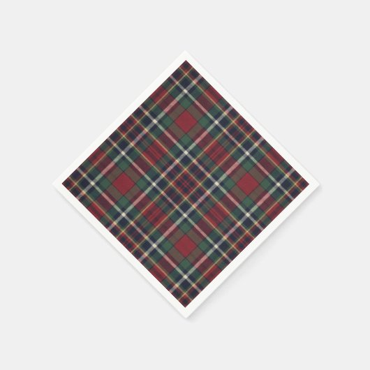 Classic Red Dark Blue Green Plaid Pattern Servet (Hoek)