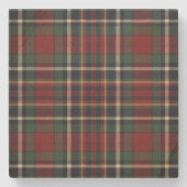 Classic Red Dark Blue Green Plaid Pattern Stenen Onderzetter (Voorkant)