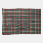 Classic Red Dark Blue Green Plaid Pattern Theedoek (Horizontaal)