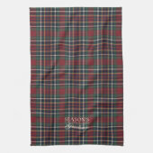 Classic Red Dark Blue Green Plaid Pattern Theedoek (Verticaal)