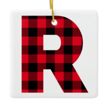Classic Red en Black Buffalo Check R Monogram