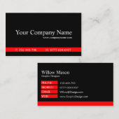 Classic Red en Black Professional - Visitekaartje (Voorkant / Achterkant)