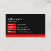 Classic Red en Black Professional - Visitekaartje (Achterkant)