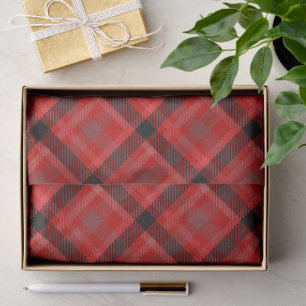 Classic Red en Black Tartan Patroon Tissuepapier
