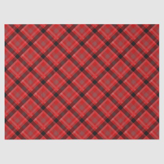 Classic Red en Black Tartan Patroon Tissuepapier (Voorkant)