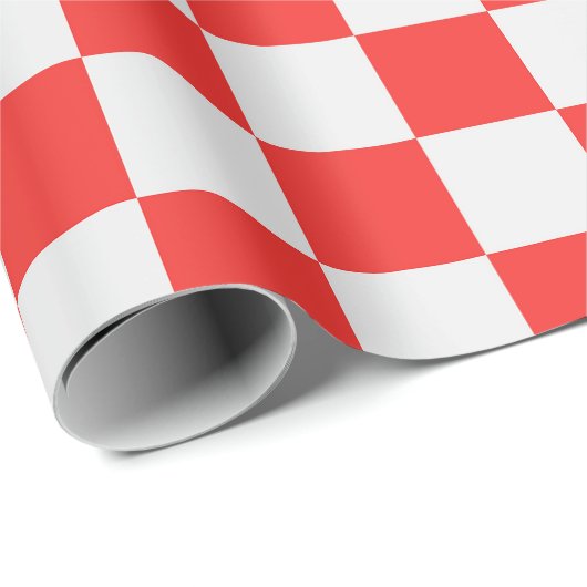 Classic Red en White Checkered Pattern Cadeaupapier (Rol Hoek)