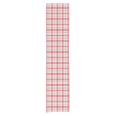 Classic Red en White Checkered Pattern Korte Tafelloper (Voorkant)