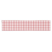 Classic Red en White Checkered Pattern Korte Tafelloper (Horizontaal)