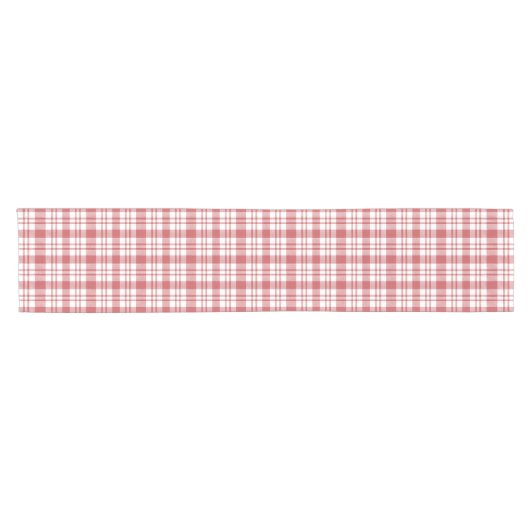 Classic Red en White Checkered Pattern Korte Tafelloper (Horizontaal)