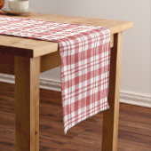 Classic Red en White Checkered Pattern Korte Tafelloper (Voorbeeld)