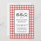 Classic Red en White Gingham BBQ Picnic Party Kaart (Voorkant)