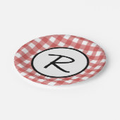 Classic Red en White Gingham BBQ Picnic Party Papieren Bordje (Gekanteld)