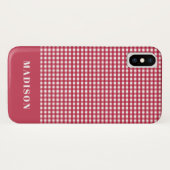 Classic Red en White Gingham Checker Pattern Case-Mate iPhone Case (Achterkant (horizontaal))