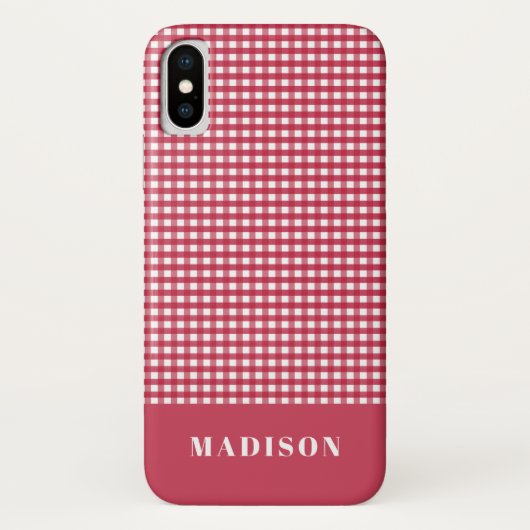Classic Red en White Gingham Checker Pattern Case-Mate iPhone Case (Achterkant)