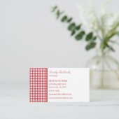 Classic Red en White Gingham Pset Visitekaartje (Staand voorkant)