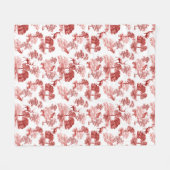 Classic Red French Toile Deer Pattern Fleece Deken (Voorkant (Horizontaal))