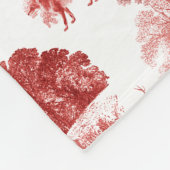 Classic Red French Toile Deer Pattern Fleece Deken (Hoek)