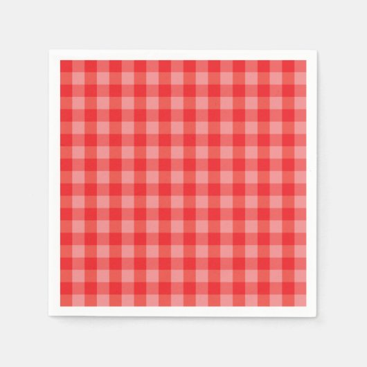 Classic red Gingham check Paper Napkin Servet (Voorkant)