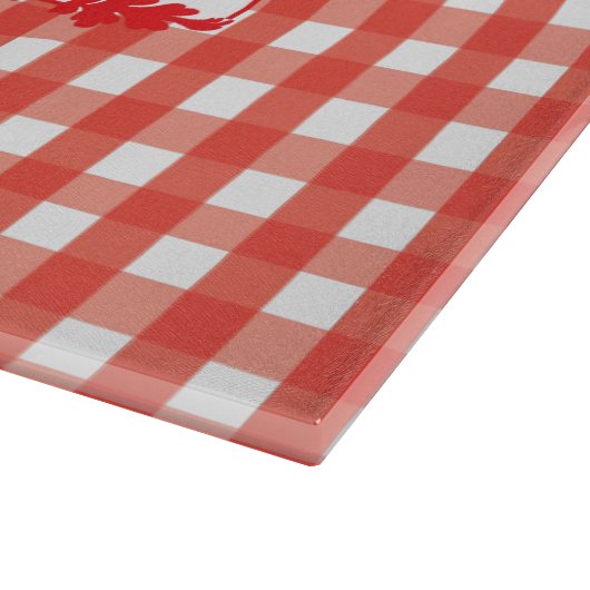 Classic Red Gingham Check Patroon Snijplank (Hoek)