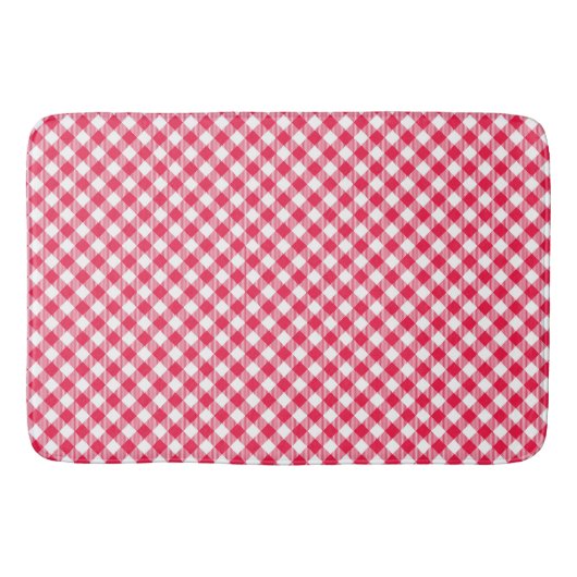 Classic Red Gingham Country Patroon Badmat (Voorkant)