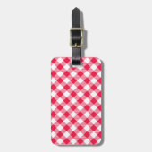 Classic Red Gingham Country Patroon Bagagelabel (Voorkant verticaal)