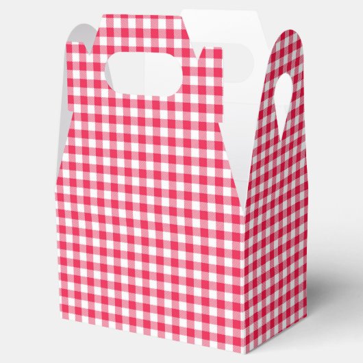 Classic Red Gingham Country Patroon Bedankdoosjes (Geopend)