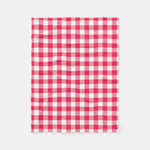 Classic Red Gingham Country Patroon Fleece Deken