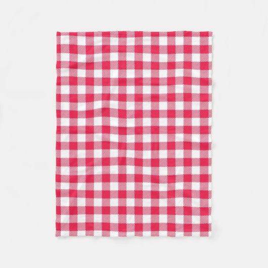 Classic Red Gingham Country Patroon Fleece Deken (Voorkant)