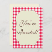 Classic Red Gingham Country Patroon Kaart (Voorkant / Achterkant)