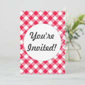 Classic Red Gingham Country Patroon Kaart (Staand voorkant)