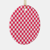 Classic Red Gingham Country Patroon Keramisch Ornament (Rechts)