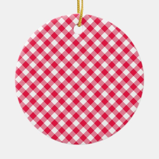 Classic Red Gingham Country Patroon Keramisch Ornament (Voorkant)