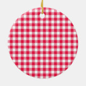 Classic Red Gingham Country Patroon Keramisch Ornament (Achterkant)