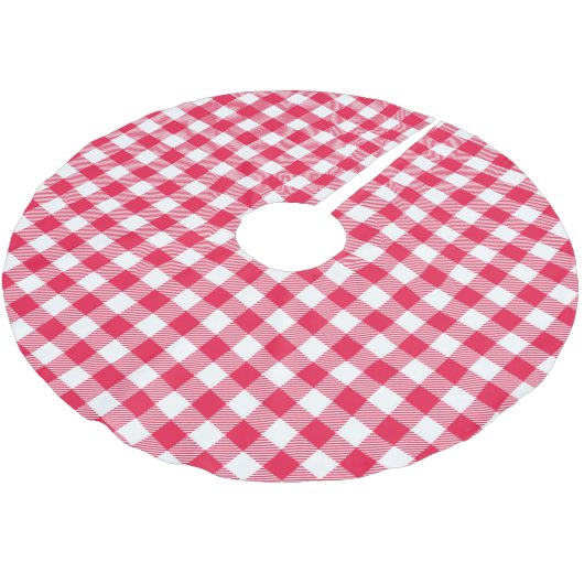 Classic Red Gingham Country Patroon Kerstboom Rok (Gekanteld)
