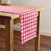 Classic Red Gingham Country Patroon Korte Tafelloper (Voorbeeld)