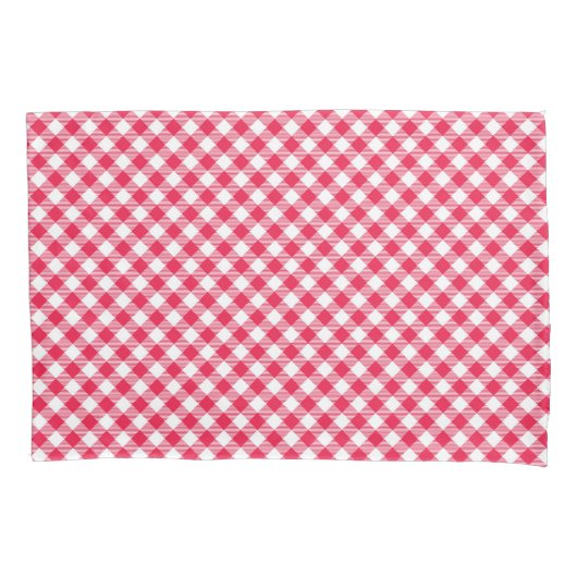 Classic Red Gingham Country Patroon Kussensloop (Voorkant-Links)