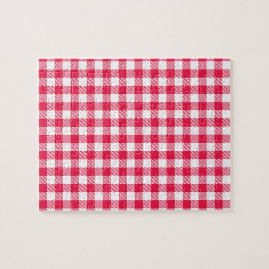 Classic Red Gingham Country Patroon Legpuzzel (Horizontaal)