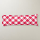 Classic Red Gingham Country Patroon Lichaamskussen (Achterkant)