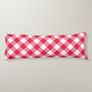 Classic Red Gingham Country Patroon Lichaamskussen