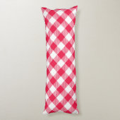 Classic Red Gingham Country Patroon Lichaamskussen (Achterkant (Verticaal))